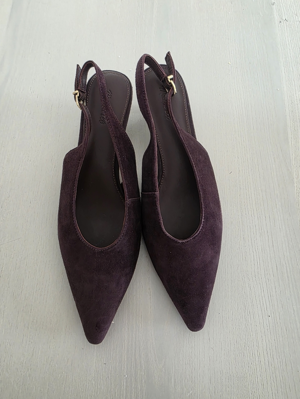 NWOT Madewell Women's The Emilie Slingback Pump Chocolate Raisin Sz 8.5 $178 - Picture 4 of 8